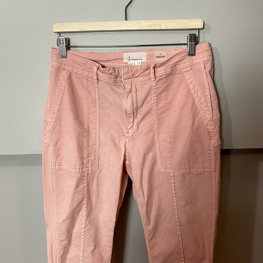 Anthropologie The Wanderer Dusty Pink Cargo Straight Leg Pants Size 30 - Picture 7 of 16